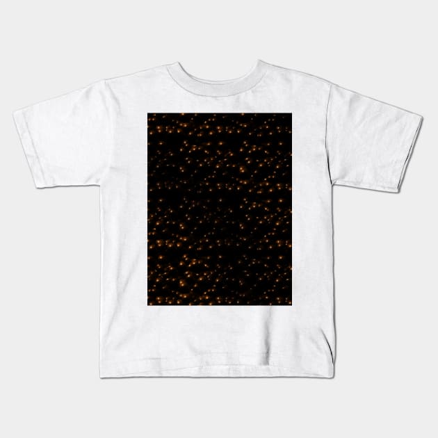 Golden stars in the dark sky Kids T-Shirt by Hujer